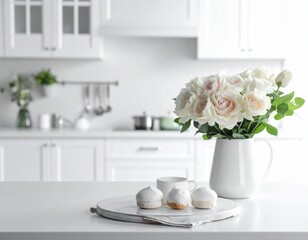 Focused on the Surface, Soft Home Kitchen Blur.