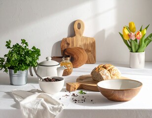 White Counter, Blurred Home Depth and Light.