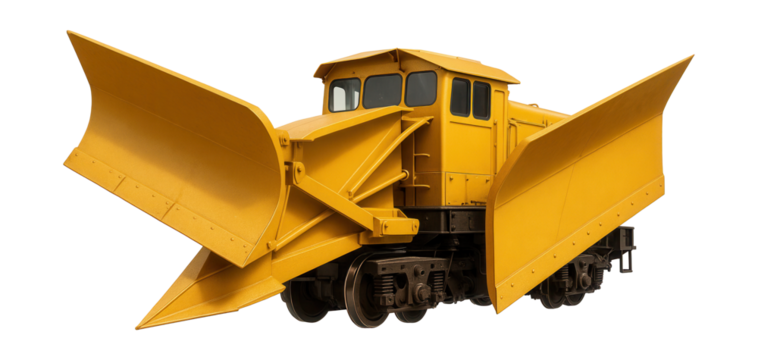 Adjustable wing snow removal train for efficient side discharge of snow.