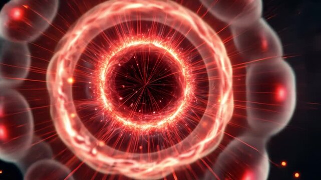 Radiant Cell: A microscopic view of a cell, glowing with an inner luminescence, its intricate structure showcased in vibrant detail.