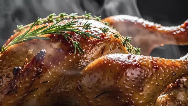 Delicious roasted chicken recipe with herbs and spices for thanksgiving dinner cooking tutorial