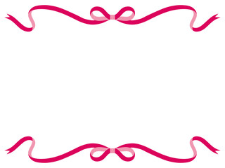 赤いリボンのフレーム。かわいい、ベクター、飾り枠