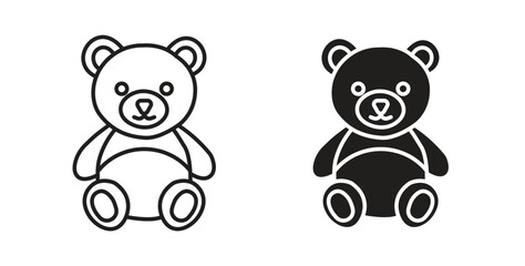 Obraz premium Teddy bear icon line and filled style suitable for web and mobile application