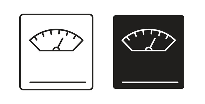 Weight scale icon line and filled style suitable for web and mobile application