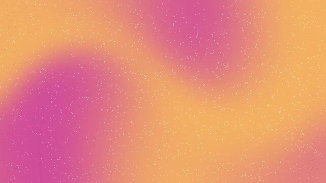 Soft pink and orange gradient is sprinkled with tiny dots.