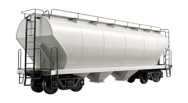 Multi-compartment gondola with external ladders and handrails.