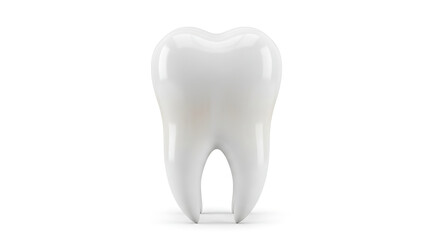 Single White Tooth Isolated on White Background dental