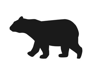 歩く熊のシルエットをイメージしたイラスト