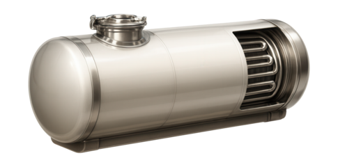 Edible oil tanker featuring internal heating coils and top access manhole.