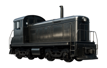 Durable diesel switcher featuring steel side panels and a single exhaust pipe.