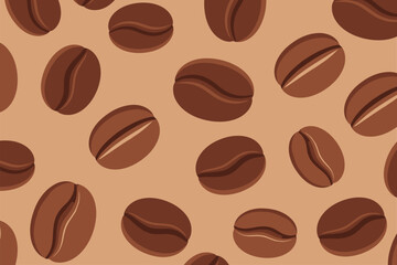 Coffee Beans Seamless Pattern Background for Packaging and Wrapping Design