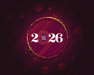 2026 new year snowflake background with golden sparkling effect
