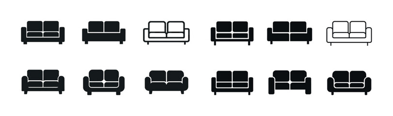 Assorted sofa silhouettes: minimalist couch designs collection