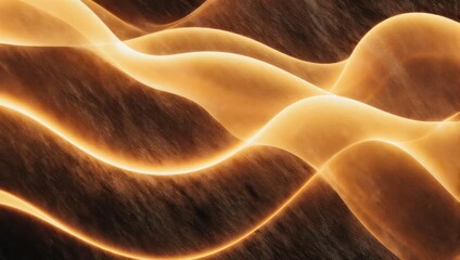 Abstract rendering of undulating, glowing golden lines over a textured, dark surface