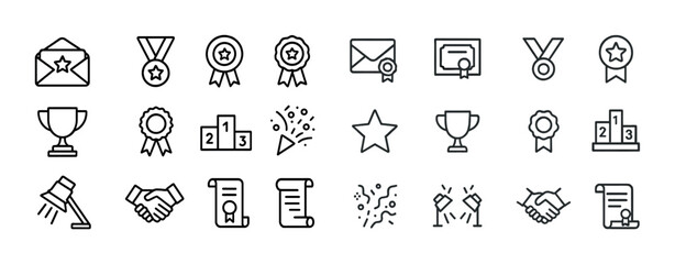 Award icons: trophies, medals, certificates, celebrations, recognition