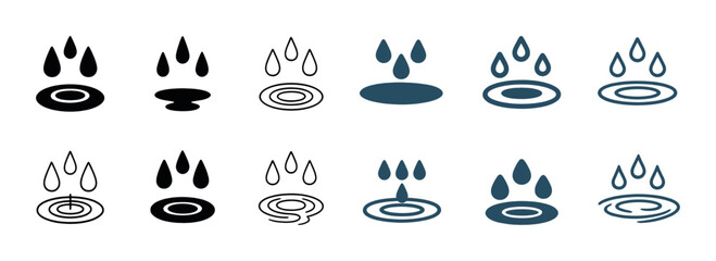 Abstract paw print designs with water drop patterns collection