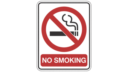 Advocating for smoke-free environments isolated on transparent background, with clear no smoking symbol for health and safety awareness campaigns