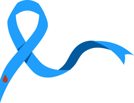 blue ribbon for aids. World Diabetes Day illustration 