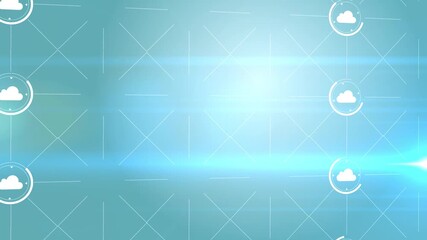 Server room wireless technology internet connection big data processing center animation 4k - Powered by Adobe