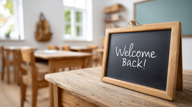 Welcome back to school scene in classroom setting for educational design