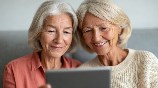 Heartwarming companionship of older women enjoying time together
