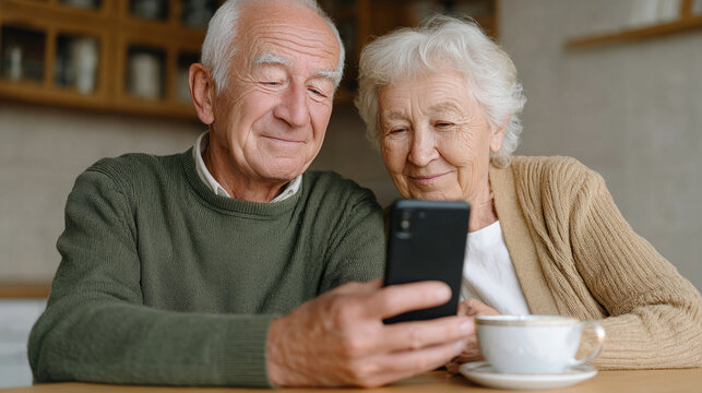 Companionship of elderly couple enjoying time together in cozy setting - Powered by Adobe