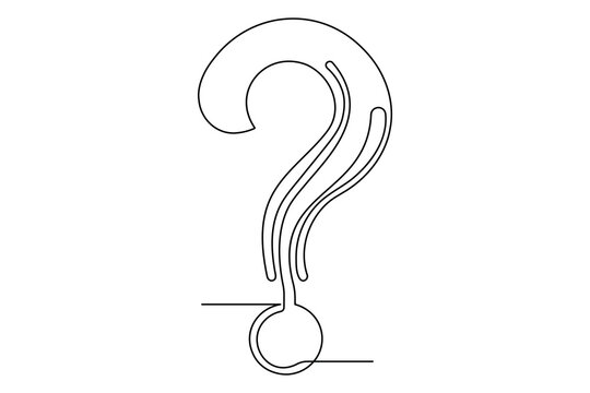 Question mark minimal outline created using clean continuous one line drawing