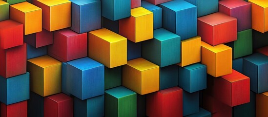 Obraz premium Colorful Cubes Abstract Background, Design Texture
