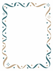 Festive Celebration Frame with Ribbons and Stars