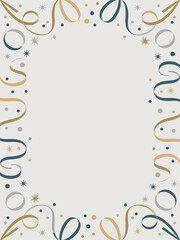 Festive Celebration Frame with Ribbons and Stars