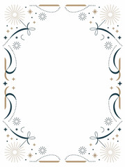 Festive Celebration Frame with Ribbons and Stars