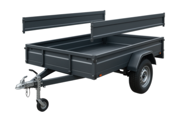 Versatile utility trailer with adjustable hitch and detachable sides.