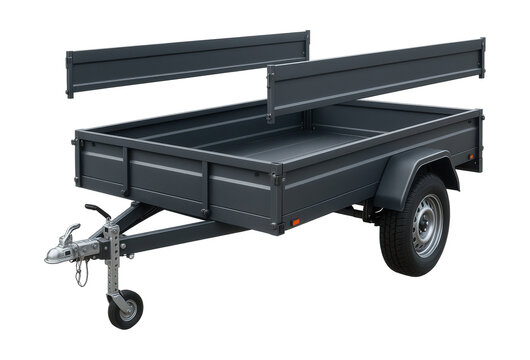 Versatile utility trailer with adjustable hitch and detachable sides.