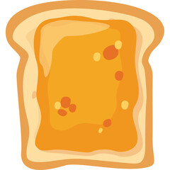Golden Honey Spread On Toasted Bread Slice With Golden Brown Crust And Light Yellow Interior On A White Background