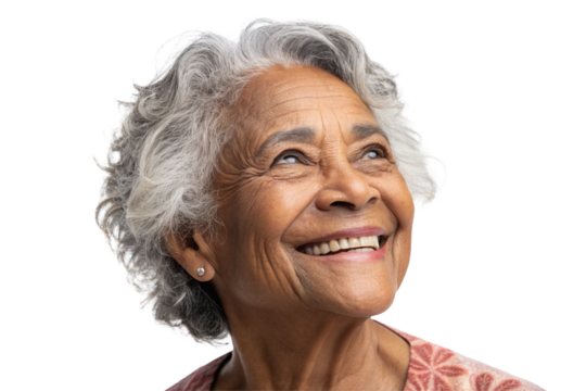 A smiling elderly woman. A nice middle-aged man. A happy event.