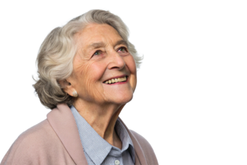 A smiling elderly woman. A nice middle-aged man. A happy event.