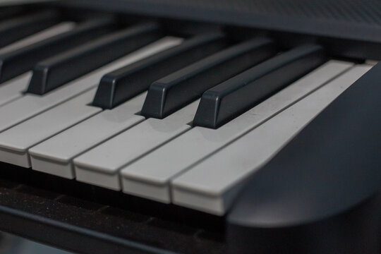 Close-Up of Digital Piano Keyboard Keys