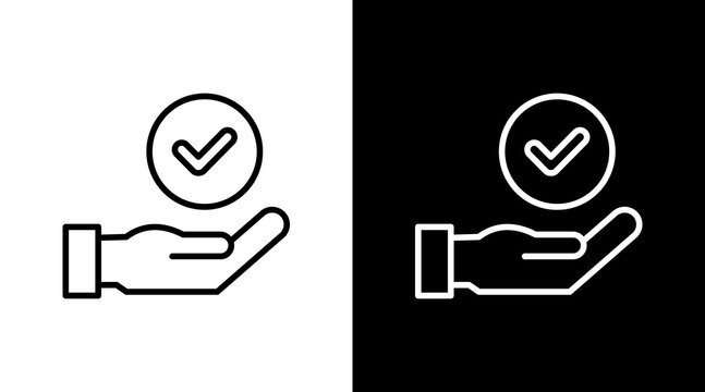 Responsibility Mark Outline White Icon Set Design