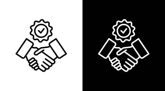 Commitment Seal Outline White Icon Set Design - Powered by Adobe