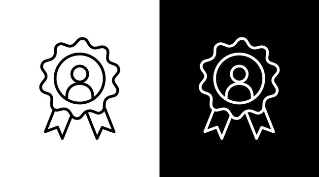 Responsibility Badge Outline White Icon Set Design