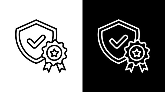 Reliability Outline White Icon Set Design