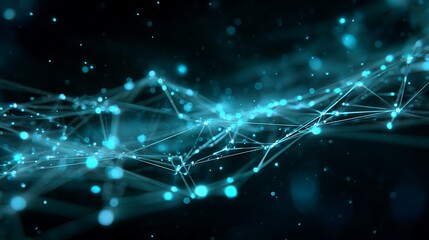 Quantum grid floating in dark space, glowing neon nodes and encrypted beams, futuristic algorithm defense