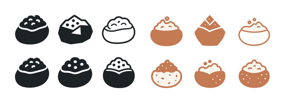 Iconic dumpling set: diverse styles and designs in black and brown