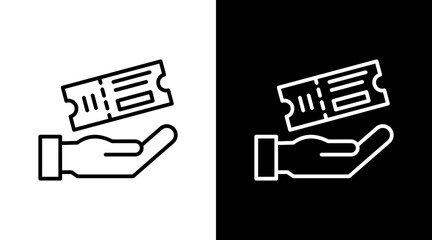 Ticket Help Outline White Icon Set Design