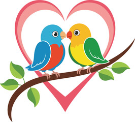 two birds on a branch