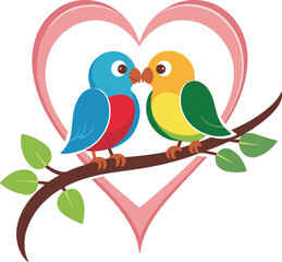 two birds on a branch