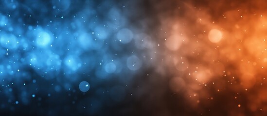 Abstract magical bokeh light, perfect for science and technology background with blue and orange color palettes