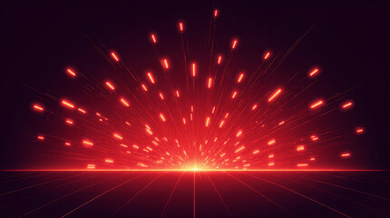 Fiery Explosion of Energy: A dynamic illustration depicting a burst of fiery energy, where vibrant red sparks radiate outwards from a central point.