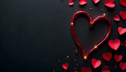 Obraz premium A charming Valentine's Day wallpaper with 3D hearts, roses, and a romantic pastel background, ideal for love-themed decor