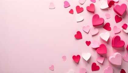 A vibrant display of hearts on a pink background, creating a romantic vibe ideal for Valentine's Day or love-themed events